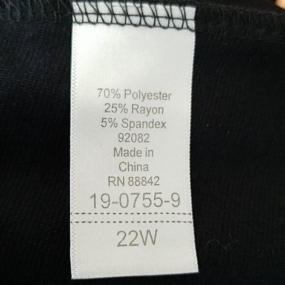 Black Dress Roaman's V Neck Fit Flare Zip Up Back Long Sleeve Women's 22 WOMAN'S - Picture 9 of 12